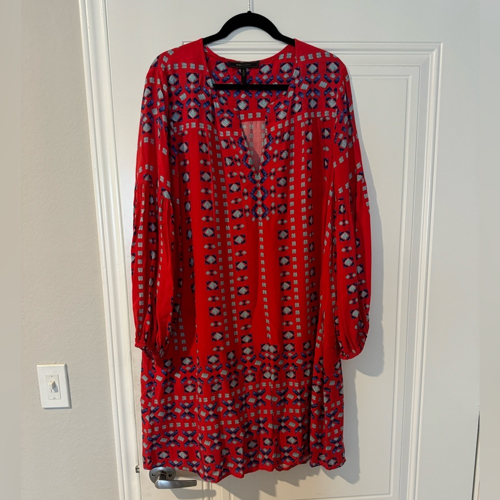 Bcbcmaxazria long sleeve red dress